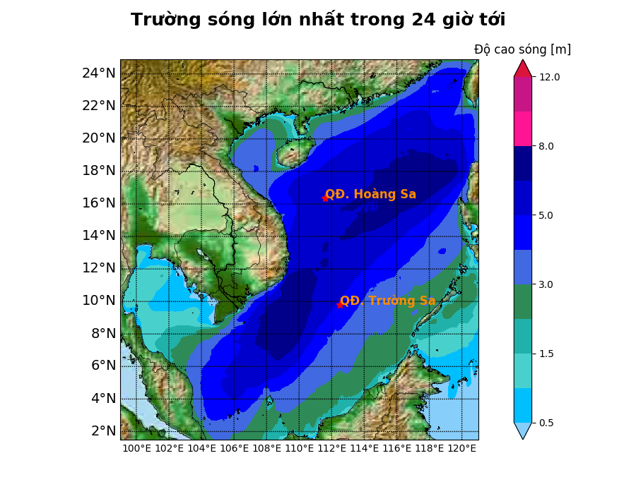 Bản tin dự báo sóng 10 ngày tới (từ ngày 10/01 đến ngày 19/01/2025)