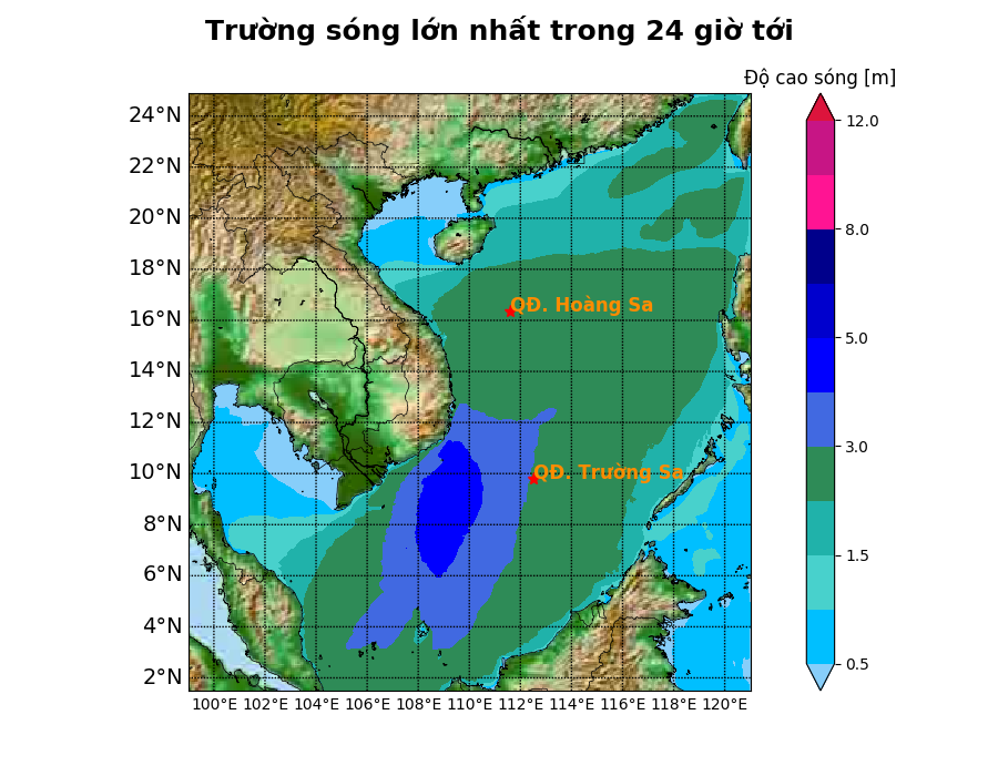 Bản tin dự báo sóng 10 ngày tới (từ ngày 20/01 đến ngày 29/01/2025)